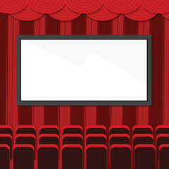 Cinema Vector Background. Movie Background. Red Cinema.