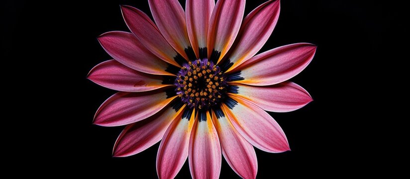 An african daisy bud surrounded by Daisy petals. Creative banner. Copyspace image