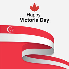 Wave flag of Canada . Banner or ribbon vector template for independence day