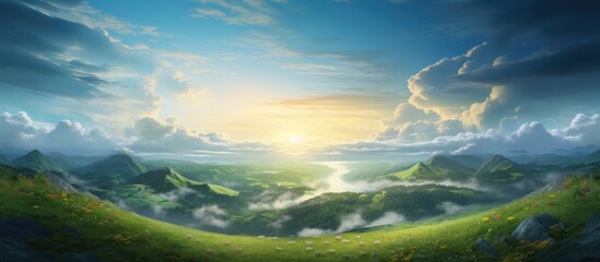 The natural beauty is a small piece of the beauty of heaven Why do not we keep it so that the beauty of it remains on the earth. Creative banner. Copyspace image