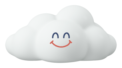 Smiling cloud png sticker, 3D emoticon, transparent background