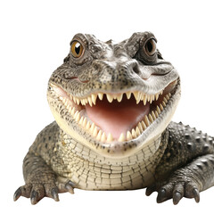 Fototapeta premium Cute Smile of Small American Alligator isolated on a transparent background
