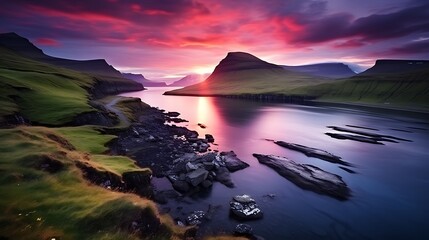 sunrise over the lake