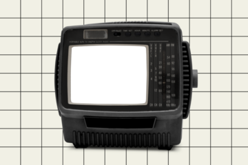 CRT TV screen png mockup, transparent design