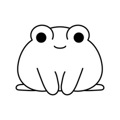 Potato frog icon. Cute smiling frog icon, outline frog logo . editable. 