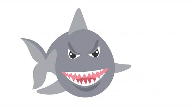 Shark. Shark fish animation, alpha channel. Cartoon