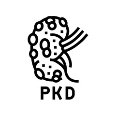 polycystic kidney disease line icon vector. polycystic kidney disease sign. isolated contour symbol black illustration