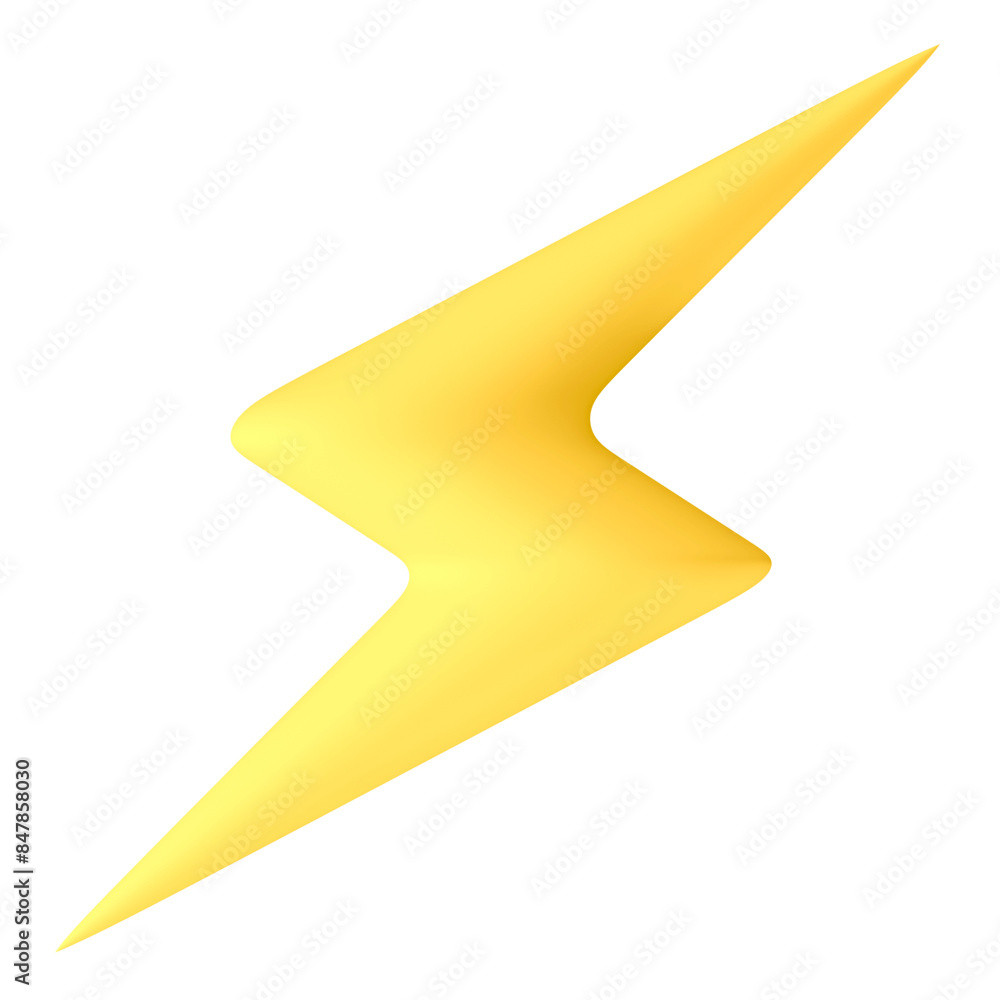 Poster Thunderbolt png 3D sticker, transparent background