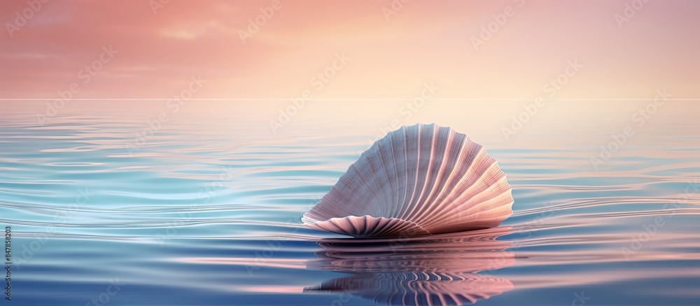 Poster water shell art background. creative banner. copyspace image
