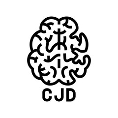 creutzfeldt jakob disease line icon vector. creutzfeldt jakob disease sign. isolated contour symbol black illustration