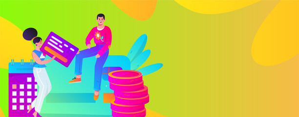 Internet financial management investment flat vector concept operation hand drawn illustration
