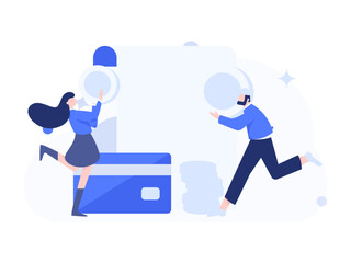 Fototapeta premium Internet financial management investment flat vector concept operation hand drawn illustration 