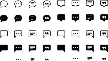 Chat icon symbol vector. Set of Chat Bubble Line and fill Icons. Message icons, dialogue, comment chatting quote paragraph. Social network chatting window – editable eps vector collection