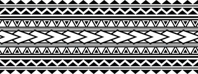 Polynesian tattoo tribal band design. Samoan tattoo tribal border.