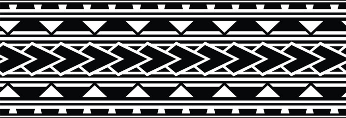 Polynesian tattoo tribal band design. Samoan tattoo tribal border.