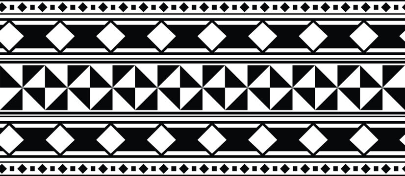 Polynesian tattoo tribal band design. Samoan tattoo tribal border.