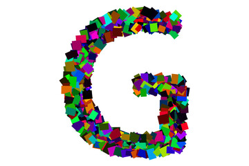 Colorful alphabet letter g for education concept