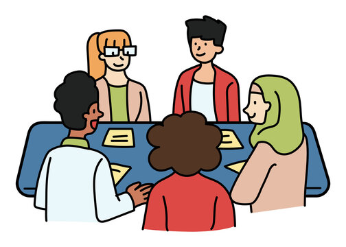 recommend clip art: Png diverse team of co-workers doodle, transparent background