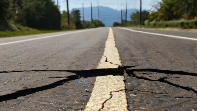 Ground violently quaking during an earthquake 4k virtual video background 