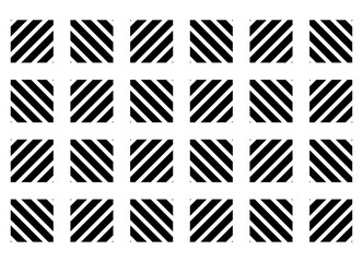 Vector background from striped squares. Modern black and white pattern with black lines on a white background