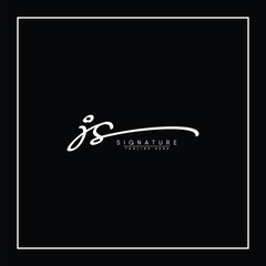 JS Signature Logo - Handwritten Vector Logo Template for JS Alphabet