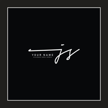 Initial Signature Logo for Letter JS - Vector Logo Template in Handwritten Signature Style