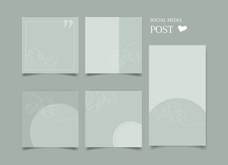 Abstract backgrounds with floral elements. Vector design templates for postcard, poster, social media 