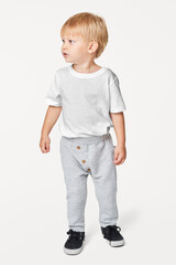 Fototapeta premium Png kid's tee mockup with sweat pants
