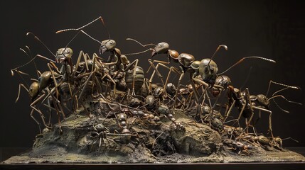 Ant Colony Sculpture Symbolizing 150 Million Years of Civilization