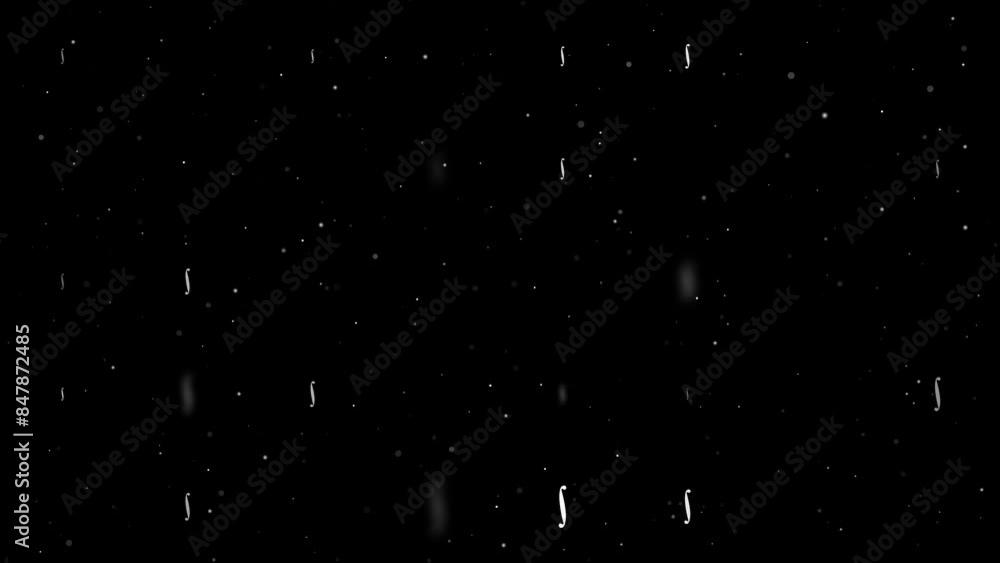 Poster template animation of evenly spaced integral symbols of different sizes and opacity. animation of tr