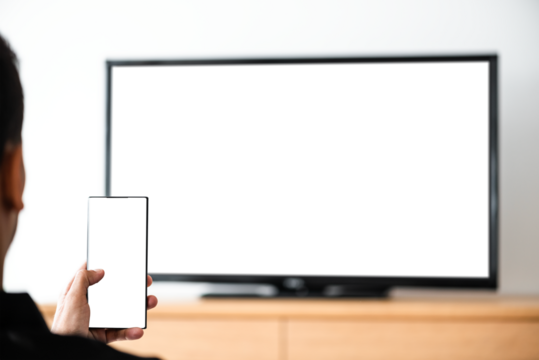 TV and phone png screen mockup smart home technology - Powered by Adobe