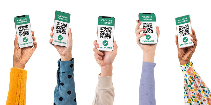 Png Smartphone screen hands mockup with QR code cashless payment