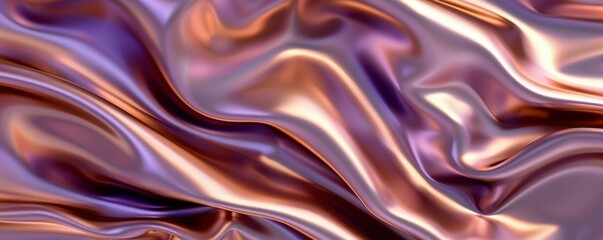 Obraz premium abstract background with satin fabric in copper and purple colors in wave shape