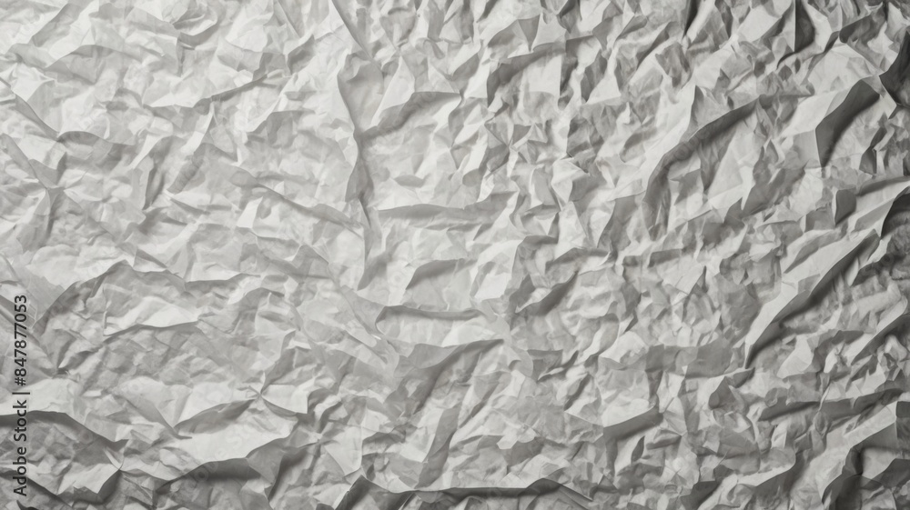 Poster white paper texture background crumpled rough effect. crumpled translucent white paper abstract shap
