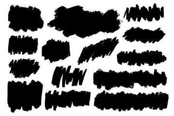 Black brush graphic element png sticker collection