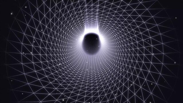 Ruchomy tunel z siatki 3d, zapętlona animacja, podr&oacute;ż przez tunel z siatki