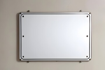 an image of an isolated blank metal sign suitable for mockups, mockup, mock up, Template, Placeholder, Empty, Display, Board, Plate, Surface, Rectangle, Design, Concept, Object, Model, Frame 