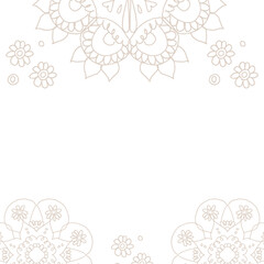 Indian rangoli doodle border frame png