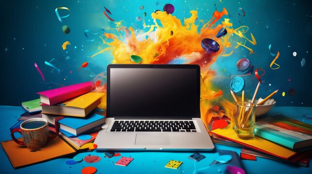 Open notebook amid colorful school supplies on desk



 - Powered by Adobe