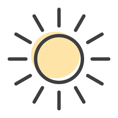 Png sun icon for world environment day in simple line