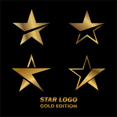 Gold star logo, an icon that makes a design or logo luxurious