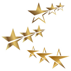 A collection of gold star logos, an icon that makes a design or logo luxurious
