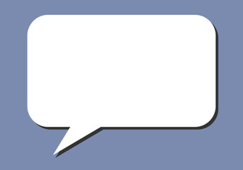 Bocadillo o burbuja de hablar blanco en fondo azul
