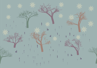 trees vector abstract background