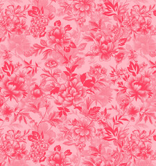 Obraz premium seamless pattern with pink flowers