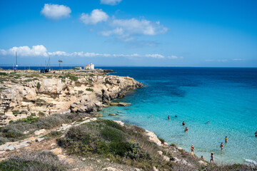 coastline Favignana Island Egadi Sicily Italy 