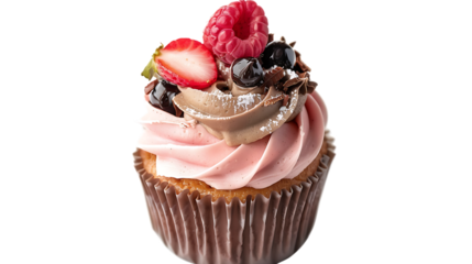 mini tasty cupcake isolated on transparent background