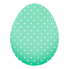 Easter egg png sticker, polka dot pattern in green on transparent background