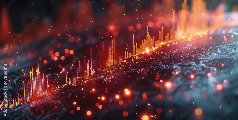 Poster economic crash illustrated with a falling trading graph on a solid background. generative ai.