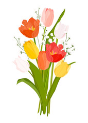 Tulip flower png bouquet clipart, Valentine's gift on transparent background